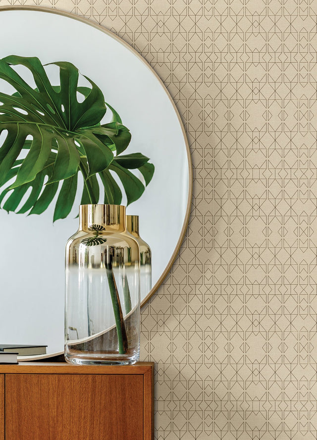 Paititi Gold Diamond Trellis Wallpaper with Modern Geometric Pattern - A-Street Prints 4019-86403