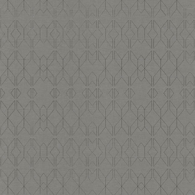 Paititi Sterling Diamond Trellis Grey Wallpaper with Modern Geometric Foil Pattern - A-Street Prints 4019-86405