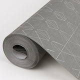 Paititi Sterling Diamond Trellis Grey Wallpaper with Modern Geometric Foil Pattern - A-Street Prints 4019-86405
