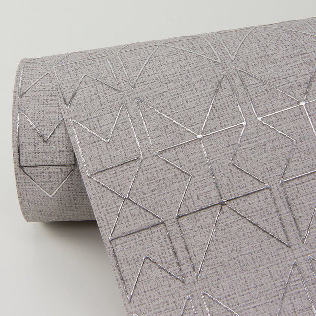 Paititi Silver Diamond Trellis Wallpaper with Metallic Geometric Pattern - A-Street Prints 4019-86406