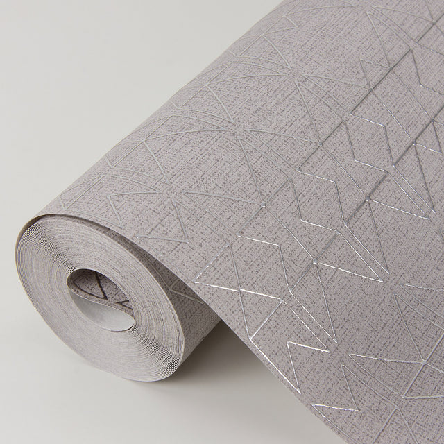 Paititi Silver Diamond Trellis Wallpaper with Metallic Geometric Pattern - A-Street Prints 4019-86406