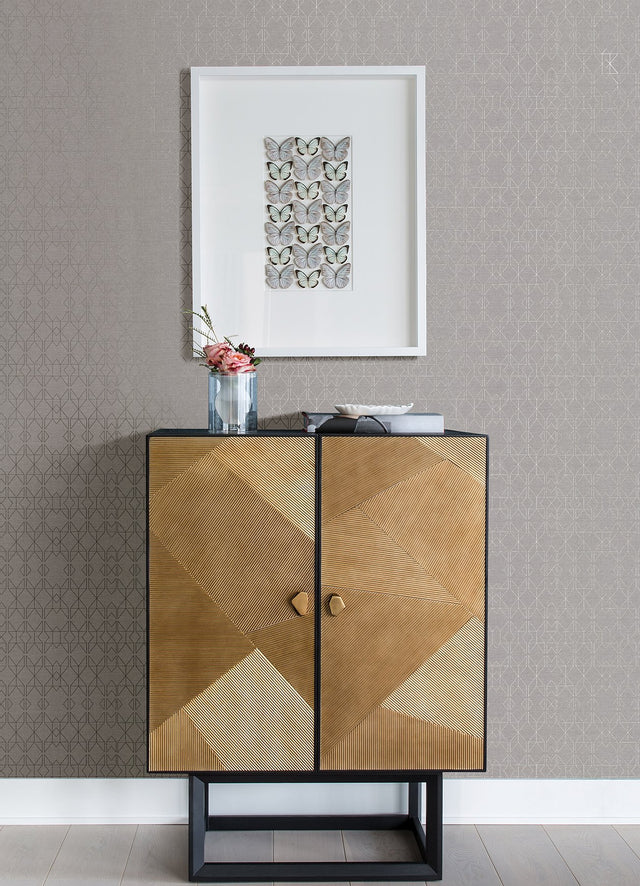 Paititi Silver Diamond Trellis Wallpaper with Metallic Geometric Pattern - A-Street Prints 4019-86406