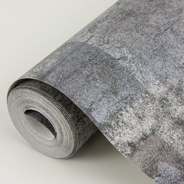 Pele Silver Distressed Wallpaper with Metallic Textured Abstract Motif - A-Street Prints 4019-86407