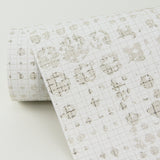 Celeste Platinum Geometric Wallpaper with Metallic Textured Grid Motif - A-Street Prints 4019-86408