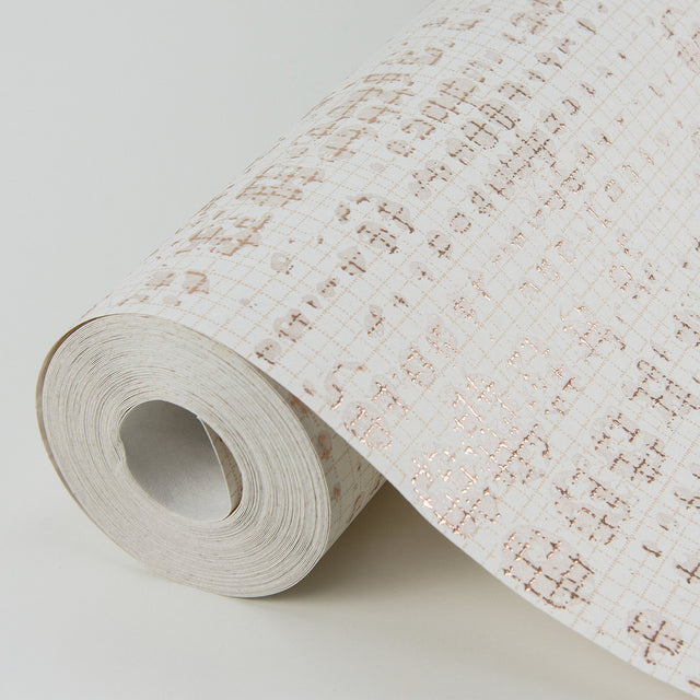 Celeste Rose Gold Geometric Wallpaper with Metallic Textured Foil on Non Woven - A-Street Prints 4019-86411