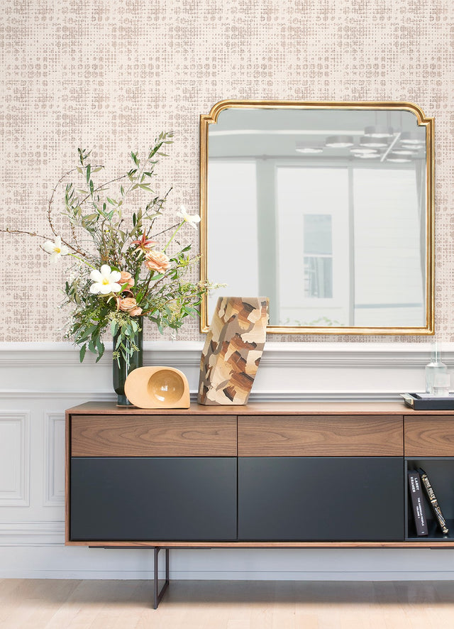 Celeste Rose Gold Geometric Wallpaper with Metallic Textured Foil on Non Woven - A-Street Prints 4019-86411