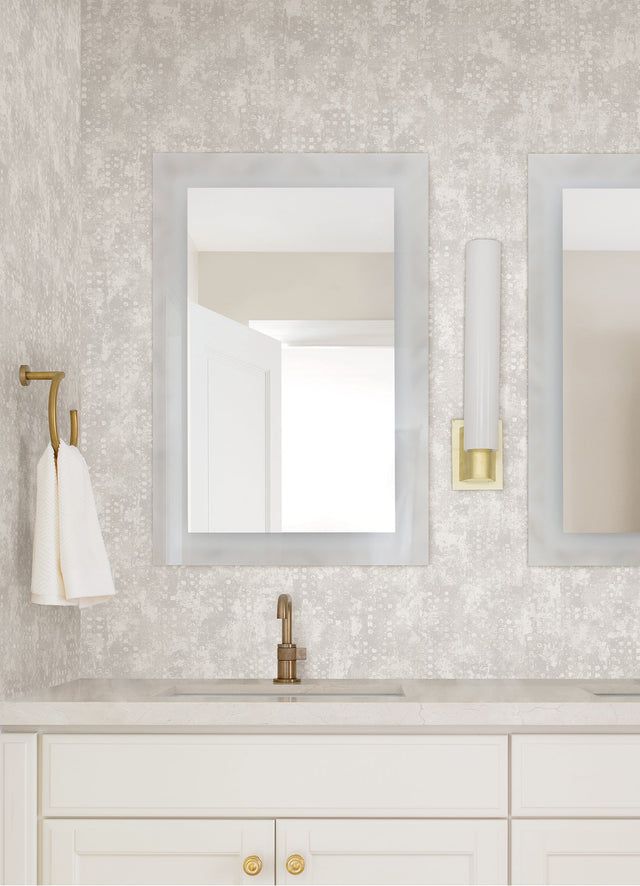 Felsic Platinum Studded Cube Metallic Wallpaper with Geometric Raised Ink Texture - Brewster 4019-86412