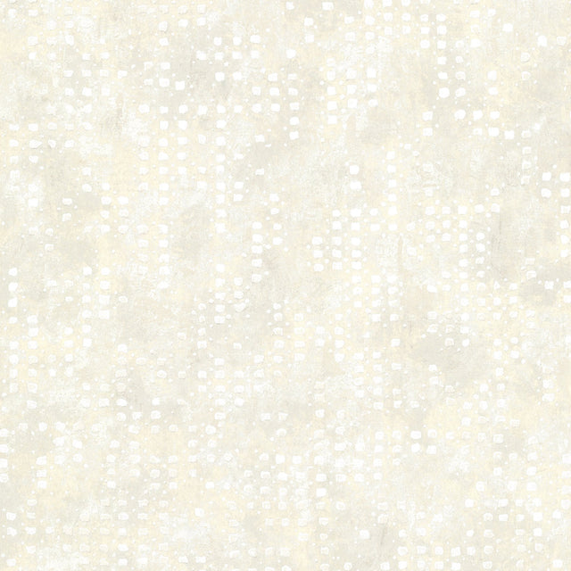 Felsic Cream Studded Cube Wallpaper with Metallic Raised Ink Geometric Pattern - Brewster 4019-86413