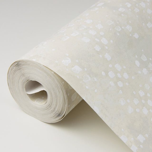 Felsic Cream Studded Cube Wallpaper with Metallic Raised Ink Geometric Pattern - Brewster 4019-86413