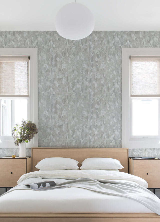 Felsic Silver Studded Cube Wallpaper with Industrial Geometric Pattern - A-Street Prints 4019-86414