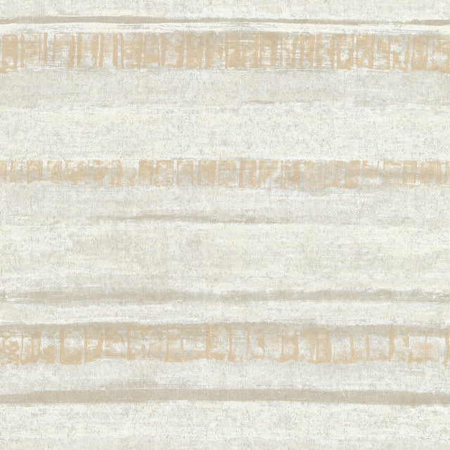Rakasa Gold Distressed Stripe Wallpaper with Metallic Foil Modern Stripes - Brewster 4019-86416