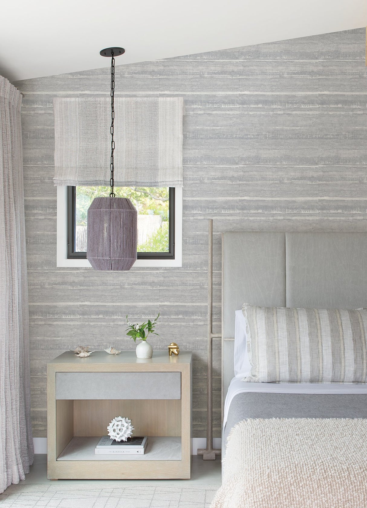 Rakasa Silver Distressed Stripe Wallpaper with Metallic Modern Graphic Stripes - A-Street Prints 4019-86417