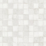 Varak Platinum Checkerboard Wallpaper with Metallic Textured Geometric Pattern - A-Street Prints 4019-86419