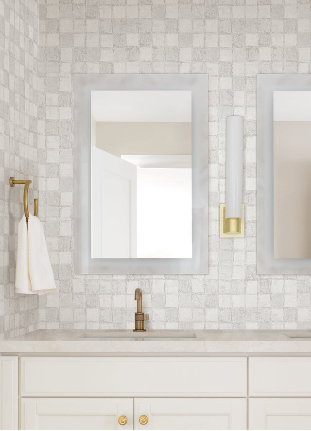 Varak Platinum Checkerboard Wallpaper with Metallic Textured Geometric Pattern - A-Street Prints 4019-86419