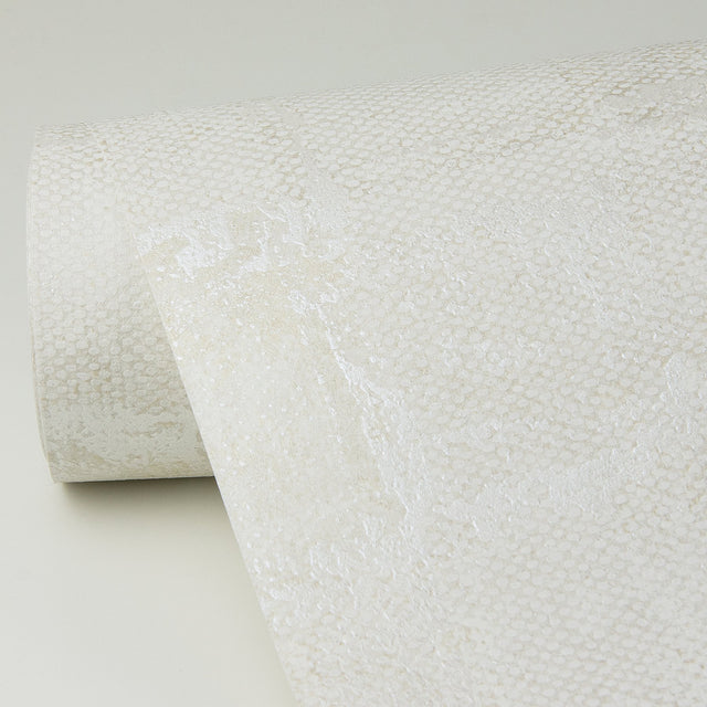 Varak White Checkerboard Wallpaper with Metallic Textured Geometric Pattern - A-Street Prints 4019-86420