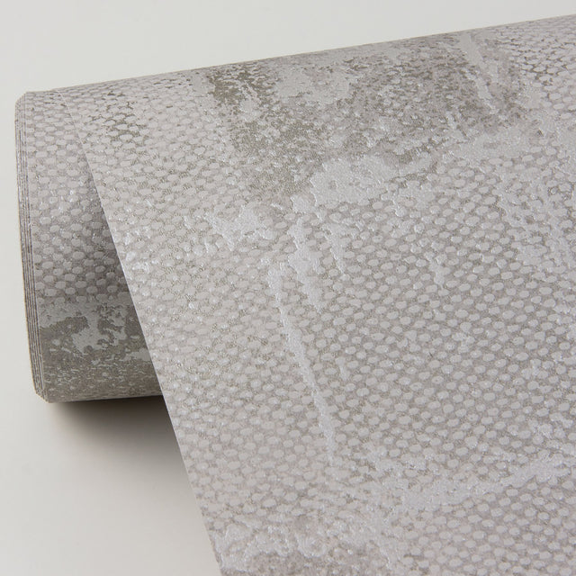 Varak Silver Checkerboard Wallpaper with Metallic Textured Geometric Pattern - A-Street Prints 4019-86421