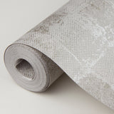 Varak Silver Checkerboard Wallpaper with Metallic Textured Geometric Pattern - A-Street Prints 4019-86421