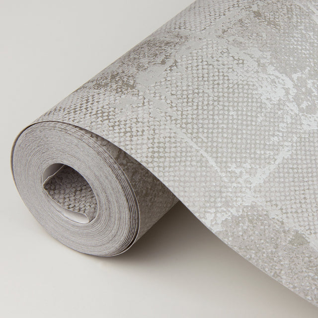 Varak Silver Checkerboard Wallpaper with Metallic Textured Geometric Pattern - A-Street Prints 4019-86421