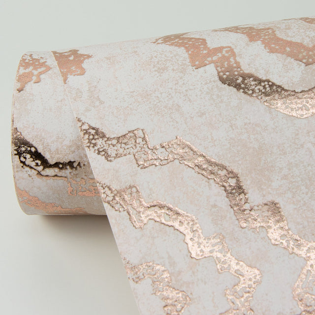 Uma Rose Gold Star Medallion Wallpaper with Metallic Foil Medallions - Brewster 4019-86423