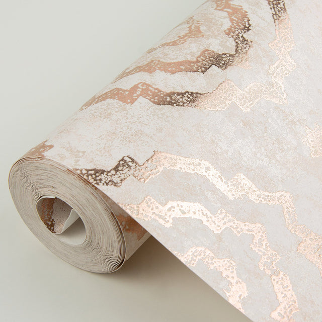 Uma Rose Gold Star Medallion Wallpaper with Metallic Foil Medallions - Brewster 4019-86423