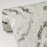 Uma Platinum Star Medallion Wallpaper with Metallic Medallions, Bohemian Geometric Pattern - A-Street Prints 4019-86424