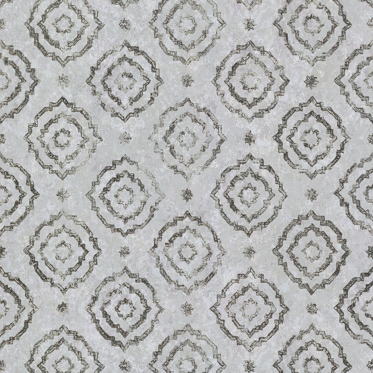 Uma Silver Star Medallion Wallpaper with Metallic Foil Bohemian Medallions - A-Street Prints 4019-86425