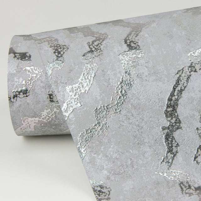 Uma Silver Star Medallion Wallpaper with Metallic Foil Bohemian Medallions - A-Street Prints 4019-86425