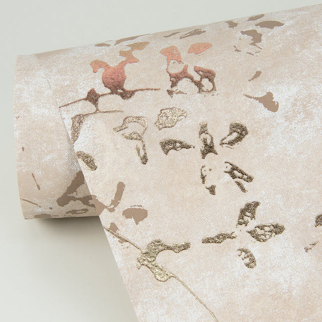 Arian Rose Gold Inkburst Wallpaper with Abstract Metallic Raised Ink - A-Street Prints 4019-86426