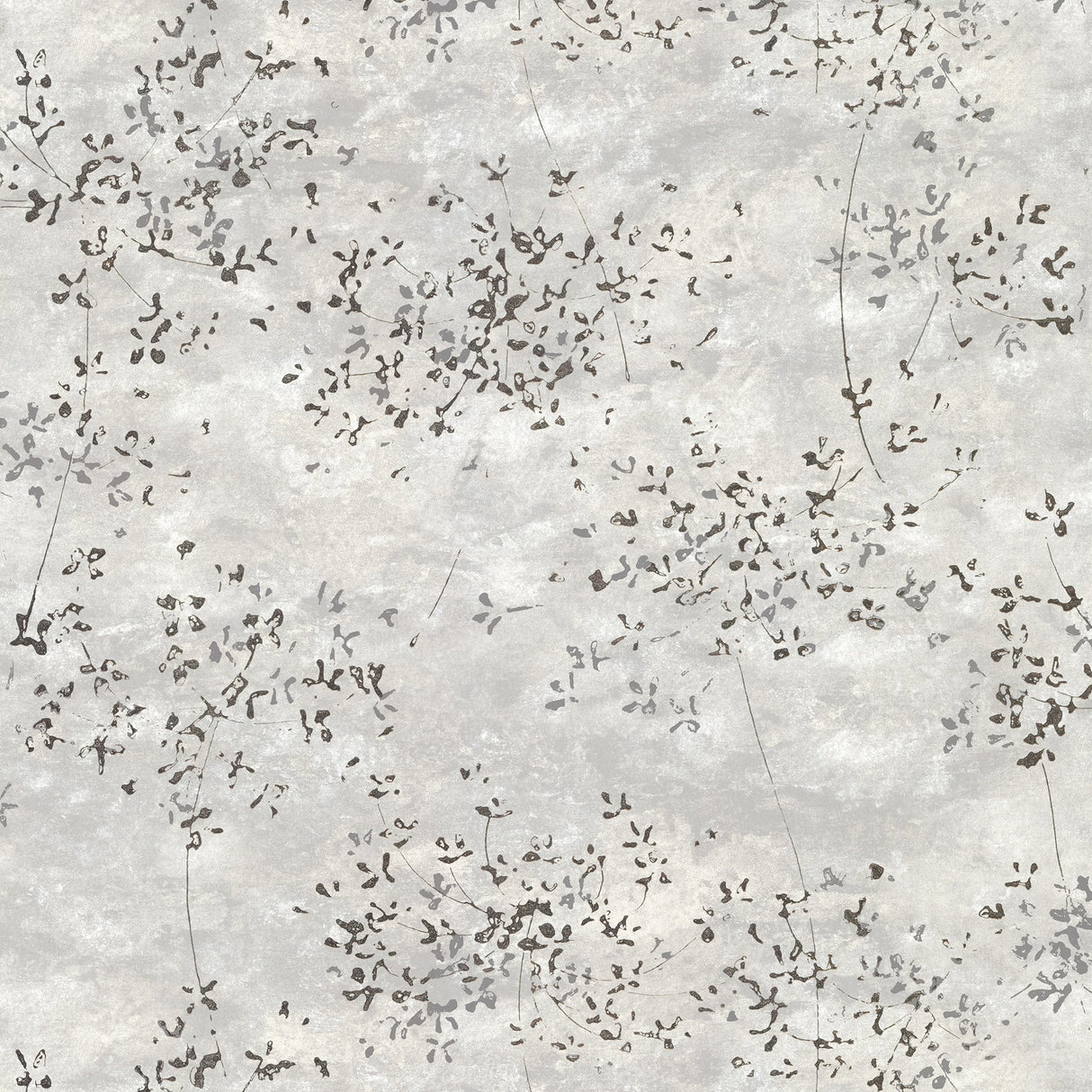 Arian Silver Inkburst Wallpaper with Abstract Graphics in Modern Metallic Raised Ink - Brewster 4019-86427