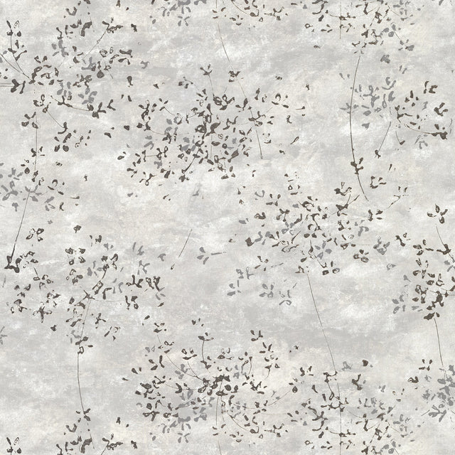 Arian Silver Inkburst Wallpaper with Abstract Graphics in Modern Metallic Raised Ink - Brewster 4019-86427