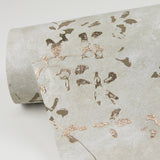 Arian Champagne Inkburst Wallpaper with Metallic Raised Ink Abstract Pattern - A-Street Prints 4019-86428
