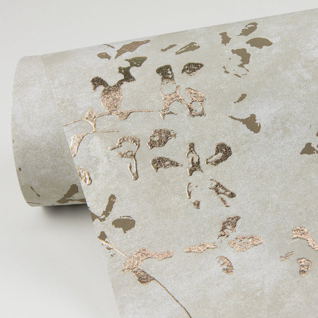 Arian Champagne Inkburst Wallpaper with Metallic Raised Ink Abstract Pattern - A-Street Prints 4019-86428