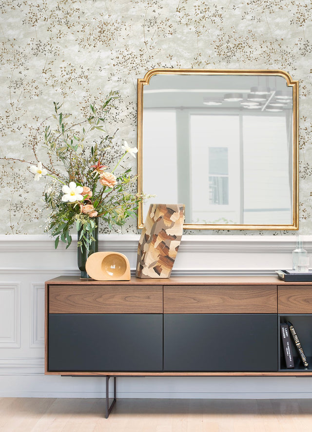 Arian Champagne Inkburst Wallpaper with Metallic Raised Ink Abstract Pattern - A-Street Prints 4019-86428