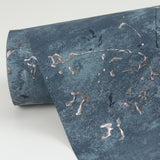 Arian Blue Inkburst Blue Wallpaper with Abstract Modern Foil Motif - A-Street Prints 4019-86429