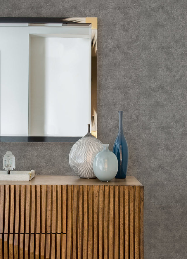 Cibola Pewter Stone Wallpaper with Metallic Distressed Texture - A-Street Prints 4019-86435