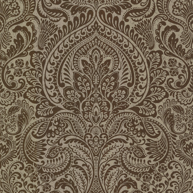 Artemis Bronze Floral Damask Wallpaper with Metallic Foil on Non Woven - A-Street Prints 4019-86440