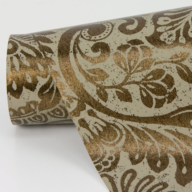 Artemis Bronze Floral Damask Wallpaper with Metallic Foil on Non Woven - A-Street Prints 4019-86440