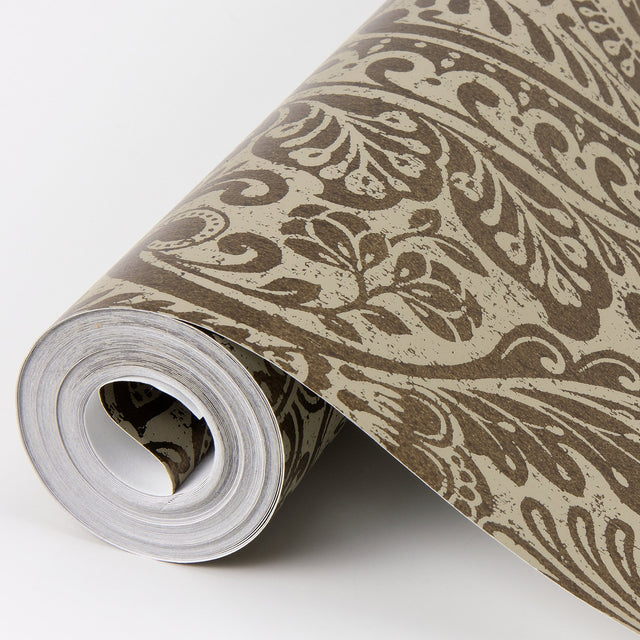 Artemis Bronze Floral Damask Wallpaper with Metallic Foil on Non Woven - A-Street Prints 4019-86440