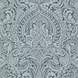 Artemis Sapphire Floral Damask Wallpaper with Metallic Foil Glam Botanical Pattern - A-Street Prints 4019-86442