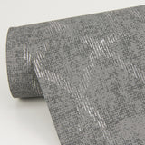 Ziva Silver Trellis Wallpaper with Metallic Raised-Ink Lattice - A-Street Prints 4019-86447