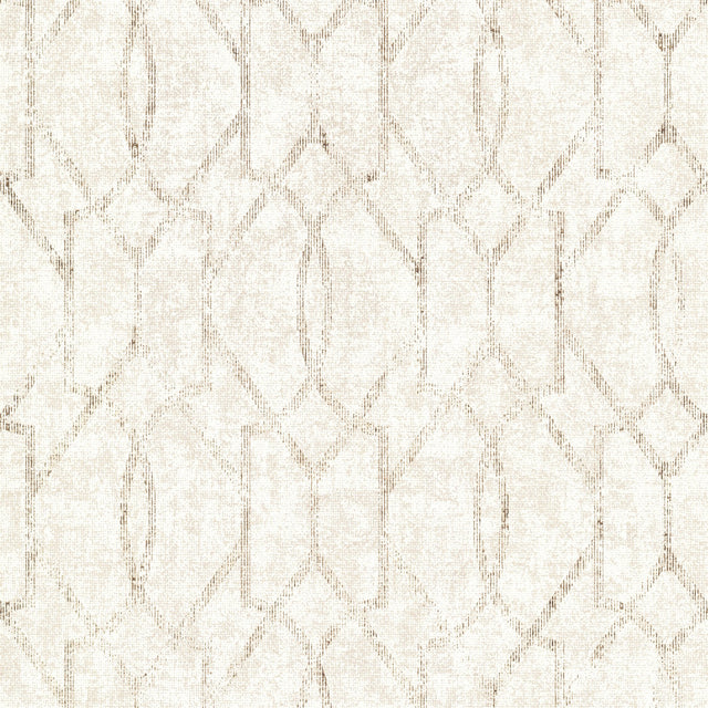 Ziva Cream Trellis Wallpaper with Metallic Raised Ink Trellis & Lattice - A-Street Prints 4019-86448