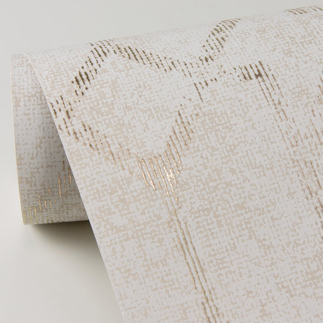 Ziva Cream Trellis Wallpaper with Metallic Raised Ink Trellis & Lattice - A-Street Prints 4019-86448