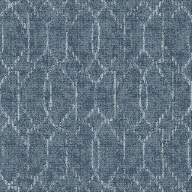 Ziva Blue Trellis Wallpaper with Metallic Raised Ink Trellis & Lattice - A-Street Prints 4019-86449