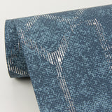 Ziva Blue Trellis Wallpaper with Metallic Raised Ink Trellis & Lattice - A-Street Prints 4019-86449
