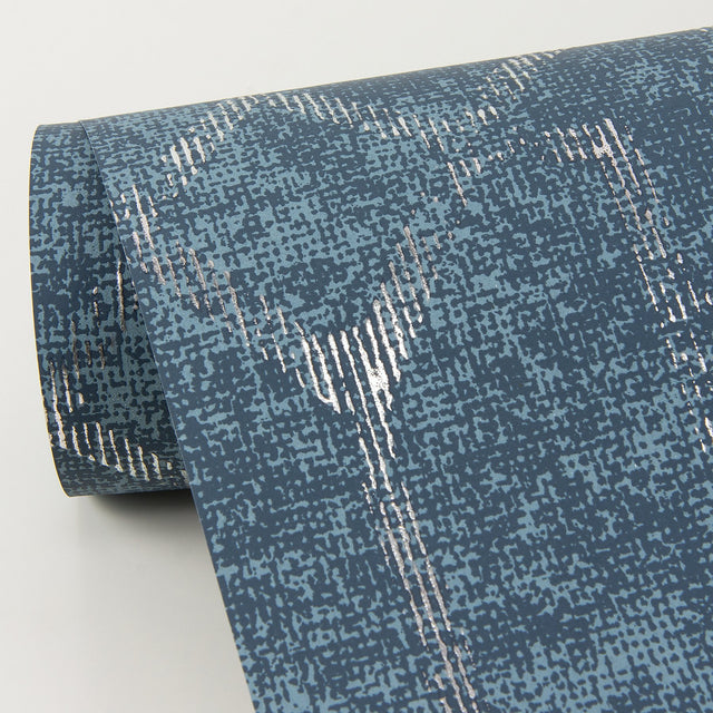 Ziva Blue Trellis Wallpaper with Metallic Raised Ink Trellis & Lattice - A-Street Prints 4019-86449