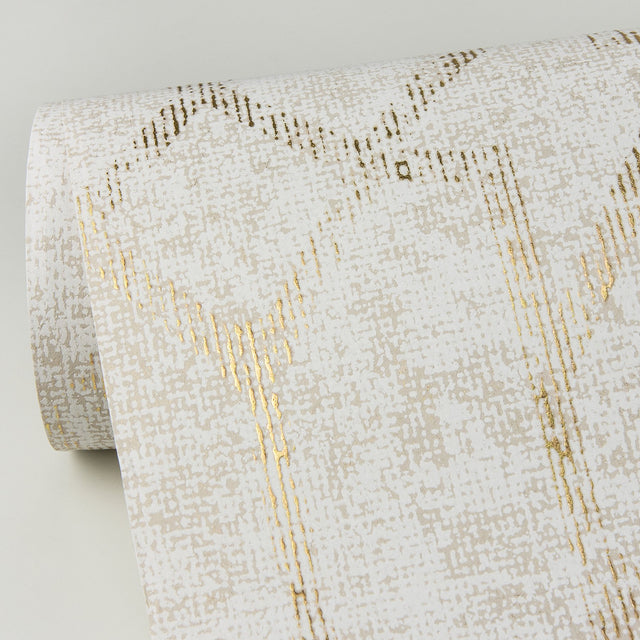 Ziva Gold Trellis Wallpaper with Metallic Raised Ink Foil on Non Woven - A-Street Prints 4019-86450