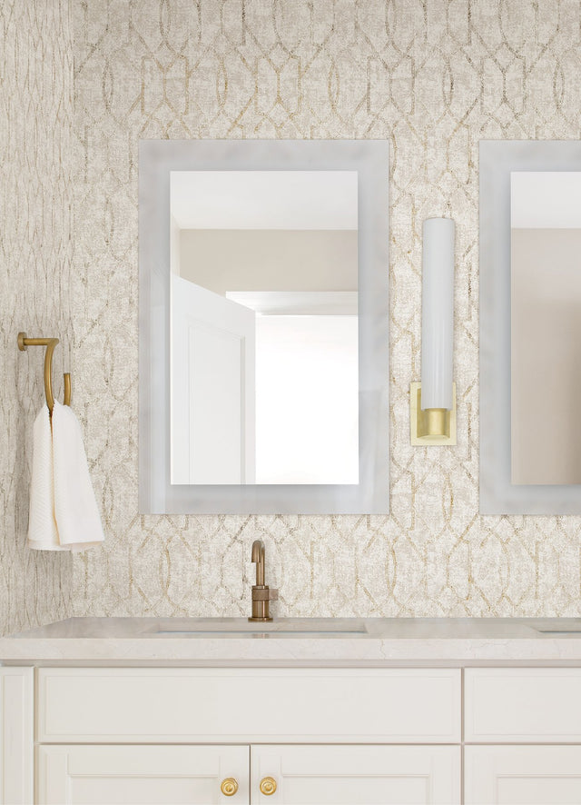 Ziva Gold Trellis Wallpaper with Metallic Raised Ink Foil on Non Woven - A-Street Prints 4019-86450