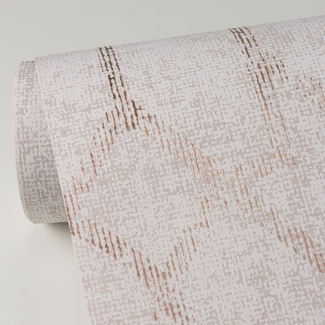 Ziva Rose Gold Trellis Wallpaper with Metallic Raised Ink Trellis & Lattice - A-Street Prints 4019-86451