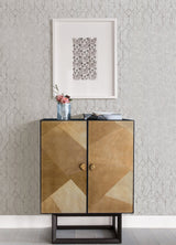 Ziva Platinum Trellis Wallpaper with Metallic Raised Ink Lattice - A-Street Prints 4019-86452