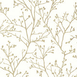 Koura Cream Budding Branches Metallic Botanical Wallpaper - A-Street Prints 4019-86454